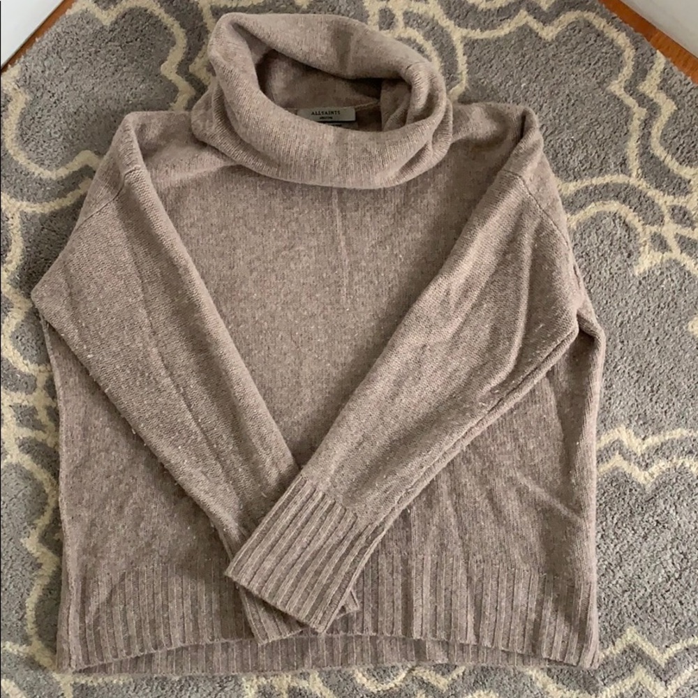 All Saints Cashmere Cowl-neck Sweater